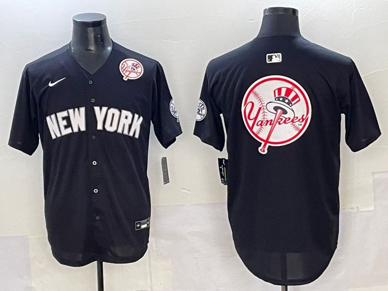 Men 2025 New York Yankees Blank Black Nike MLB Jersey style 0038